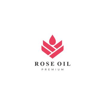 rose oil modern logo vector illustration. flat geometric design. isolated on white background.