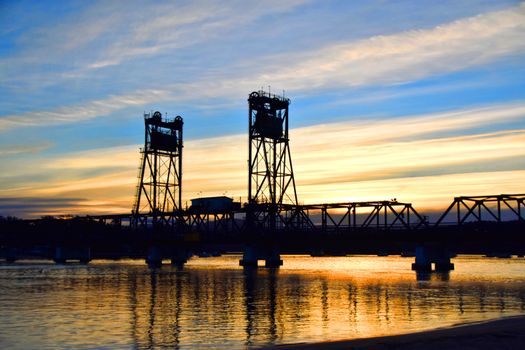 Ship Bridge at Sunset