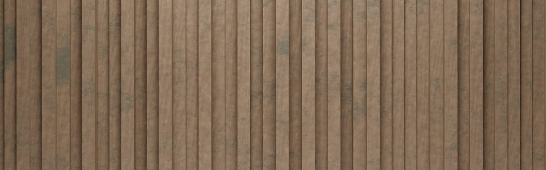 Wall of Wooden Vertical Stripes Arranged in Random Height 3D Pattern Background Illustration