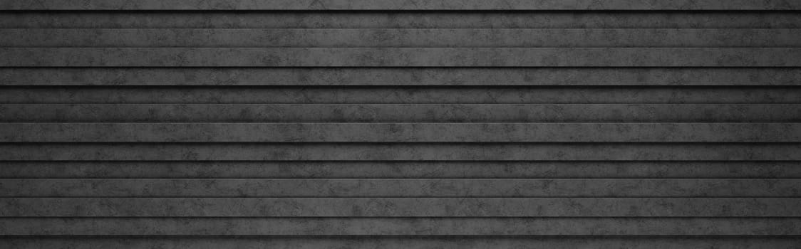 Wall of Black Horizontal Stripes Arranged in Random Height 3D Pattern Background Illustration