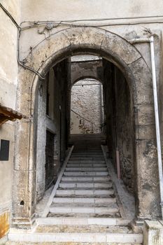 terni,italy october 16 2020:architecture of glimpses of the narrow streets of the town of Papigno