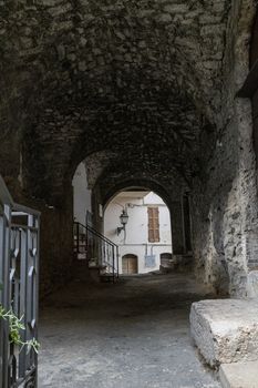 terni,italy october 16 2020:architecture of glimpses of the narrow streets of the town of Papigno