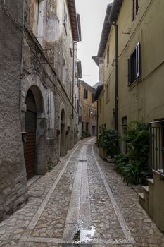 terni,italy october 16 2020:architecture of glimpses of the narrow streets of the town of Papigno