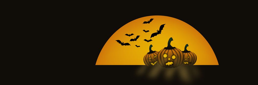 Illustration for halloween cards and web banners. Copy space