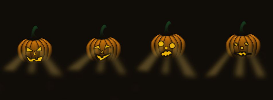 Illustration for halloween cards and web banners. Copy space