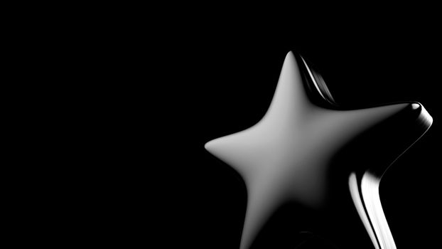 3d gray star on color background. Render and illustration of golden star for premium