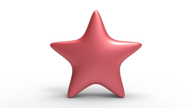 3d red star on color background. Render and illustration of golden star for premium