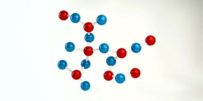 Molecules Background in Blue and Red as a Science Concept