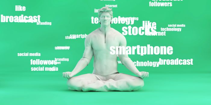 Online Advertising Options with Man Meditating