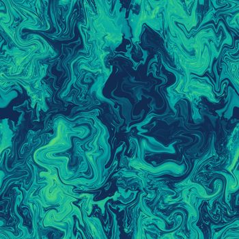 Turquoise and ocean blue marble abstract background texture. Marble stone swirls luxury style wallpaper. Seamless pattern illustration.