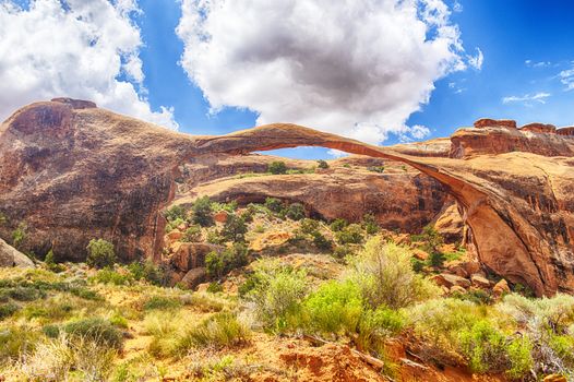 Landscape Arch in Arches National Park. Utah, USA.
