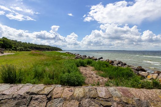 Scenic view at stony beach on Poel island at the Baltic sea, Germany