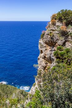 Scenic view on the coast of northern Mallorca between Bayalbufar and Andratx