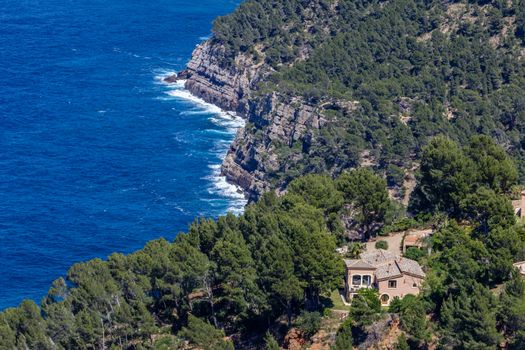 Scenic view on the coast of northern Mallorca between Bayalbufar and Andratx