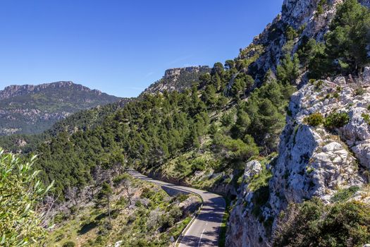 Scenic view on the coast of northern Mallorca between Bayalbufar and Andratx