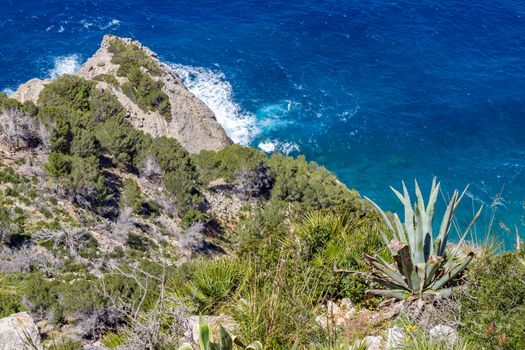 Scenic view on the coast of northern Mallorca between Bayalbufar and Andratx