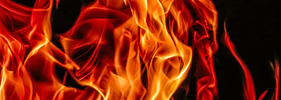 Hot fire flames as nature element and abstract background, minimal design