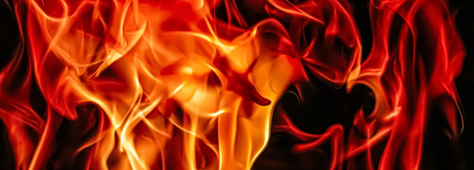 Hot fire flames as nature element and abstract background, minimal design