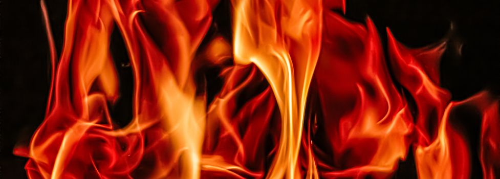 Hot fire flames as nature element and abstract background, minimal design