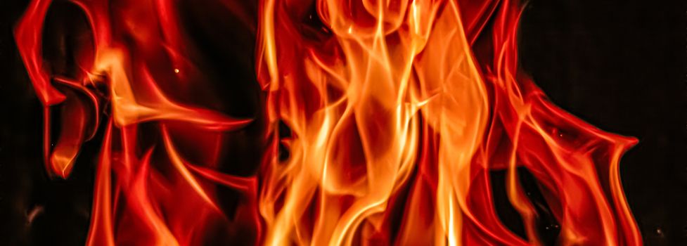 Hot fire flames as nature element and abstract background, minimal design