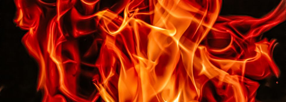 Hot fire flames as nature element and abstract background, minimal design