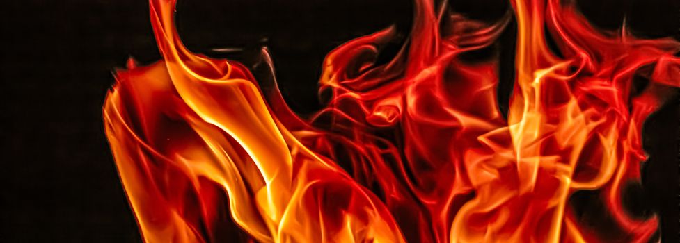 Hot fire flames as nature element and abstract background, minimal design