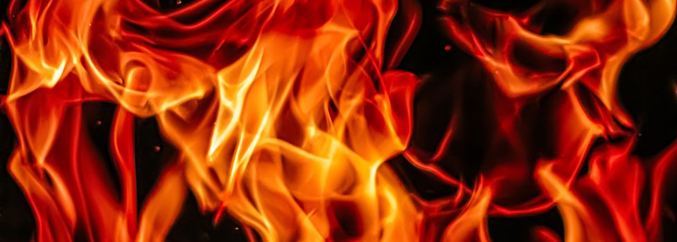 Hot fire flames as nature element and abstract background, minimal design