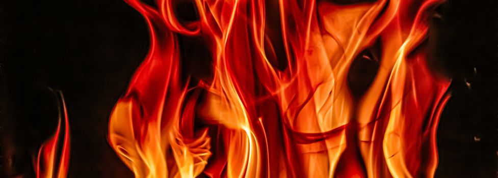 Hot fire flames as nature element and abstract background, minimal design