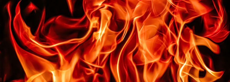 Hot fire flames as nature element and abstract background, minimal design