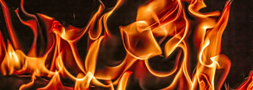 Hot fire flames as nature element and abstract background, minimal design