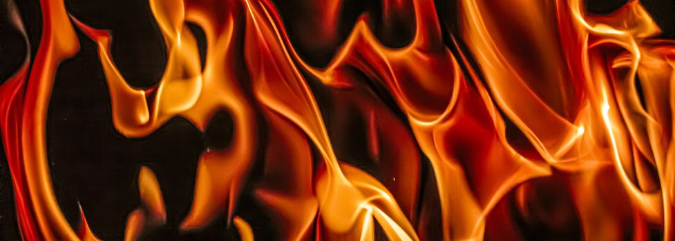 Hot fire flames as nature element and abstract background, minimal design