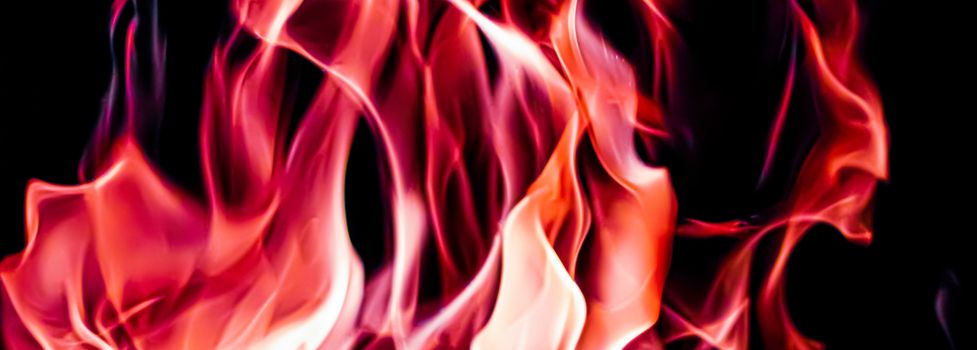 Red fire flames as nature element and abstract background, minimal design