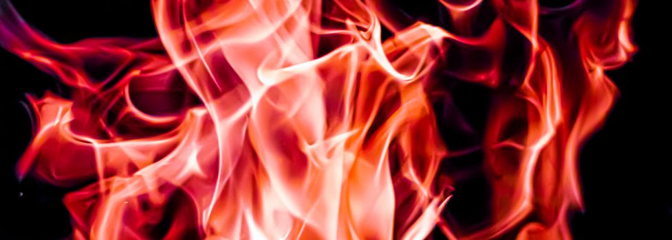 Red fire flames as nature element and abstract background, minimal design