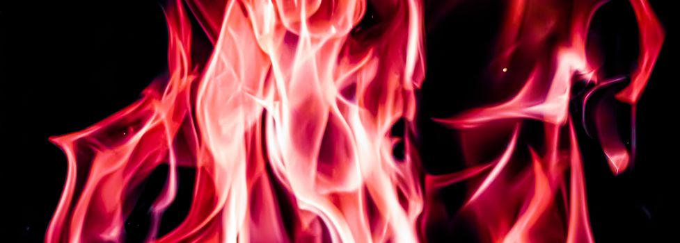 Red fire flames as nature element and abstract background, minimal design