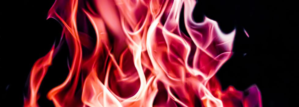 Red fire flames as nature element and abstract background, minimal design