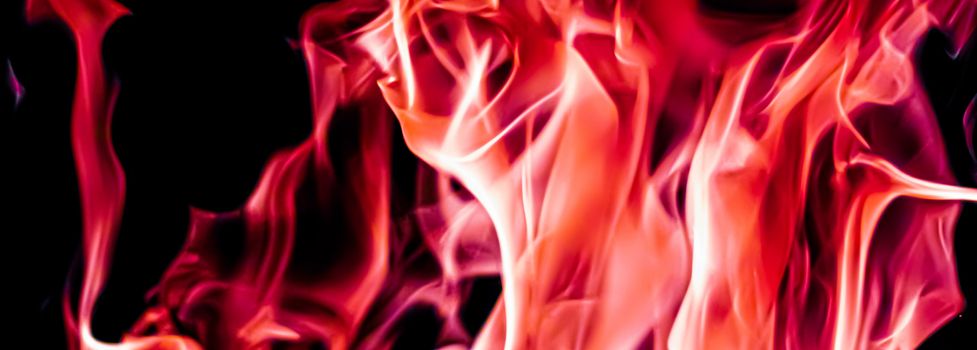 Red fire flames as nature element and abstract background, minimal design