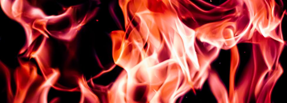 Red fire flames as nature element and abstract background, minimal design