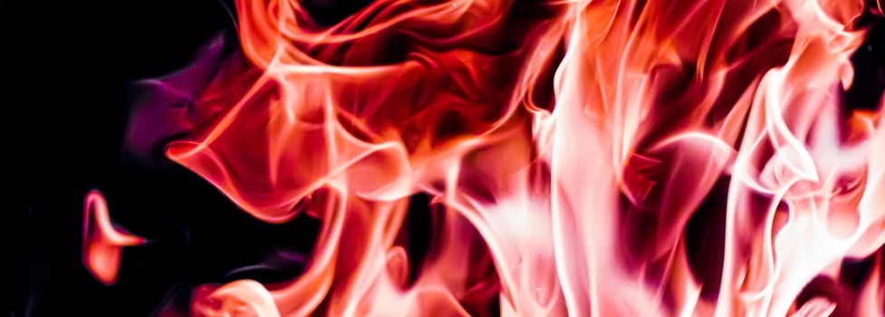 Red fire flames as nature element and abstract background, minimal design