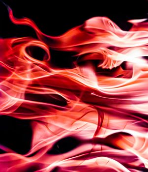 Red fire flames as nature element and abstract background, minimal design