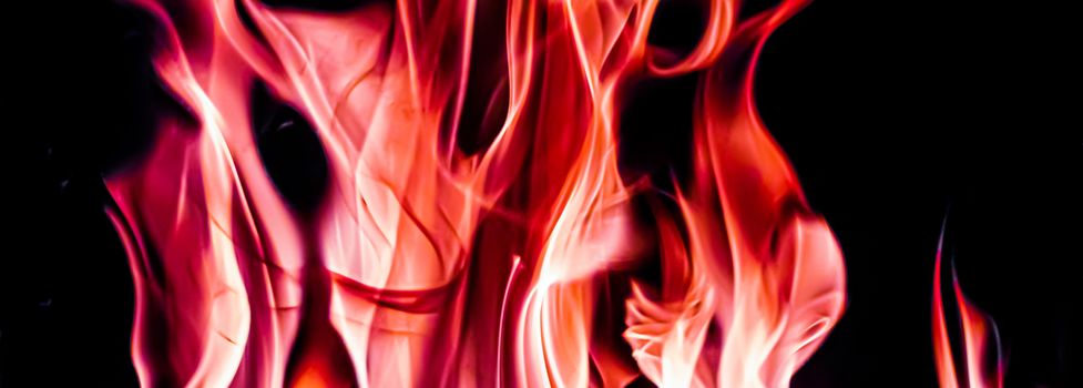 Red fire flames as nature element and abstract background, minimal design