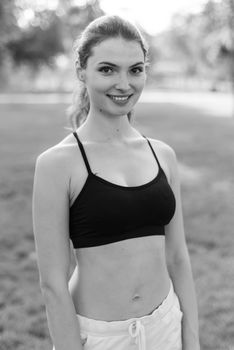 Portrait of a beautiful young sporty girl