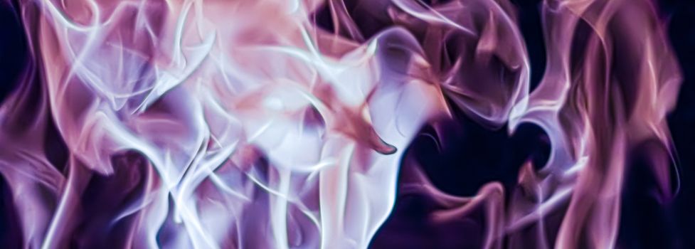 Abstract purple smoke as minimal background, magical backdrop and flow design