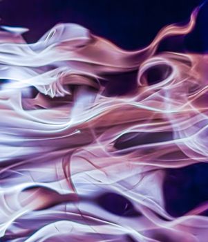 Abstract purple smoke as minimal background, magical backdrop and flow design