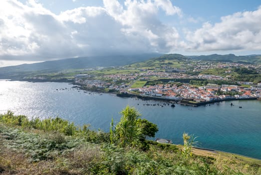 Walk on the Azores archipelago. Discovery of the island of Faial, Azores. Portugal. Europe.