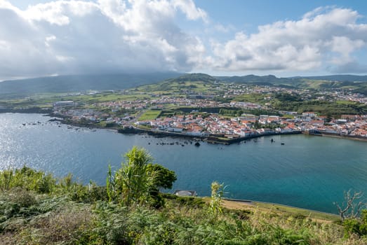 Walk on the Azores archipelago. Discovery of the island of Faial, Azores. Portugal. Europe.