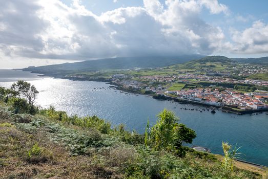 Walk on the Azores archipelago. Discovery of the island of Faial, Azores. Portugal. Europe.