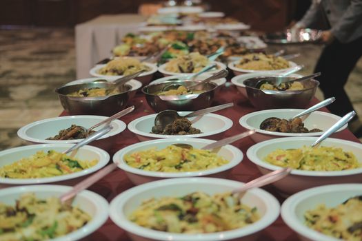 food in plate ready for serving. restaurant catering service