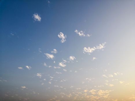 The evening sky was a thin cloud