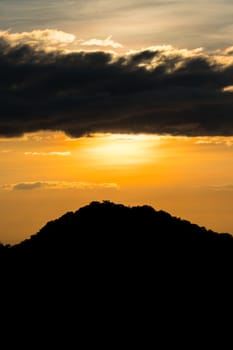 Mountain and sky at sunset