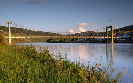 Bridge crossing the Moselle river close to Wehlen, Germany 